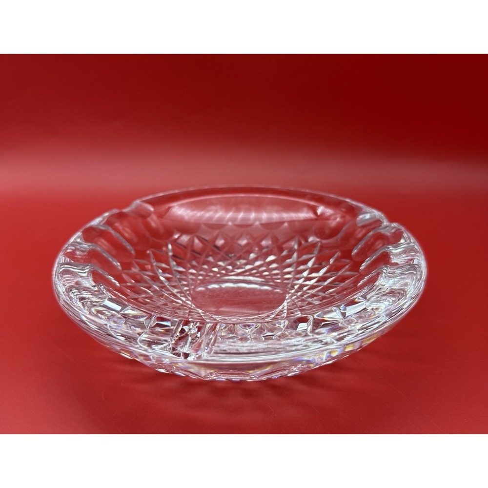 WATERFORD CRYSTAL ASHTRAY - COLLEEN Pattern - 7" Signed Luxury Smoking Business